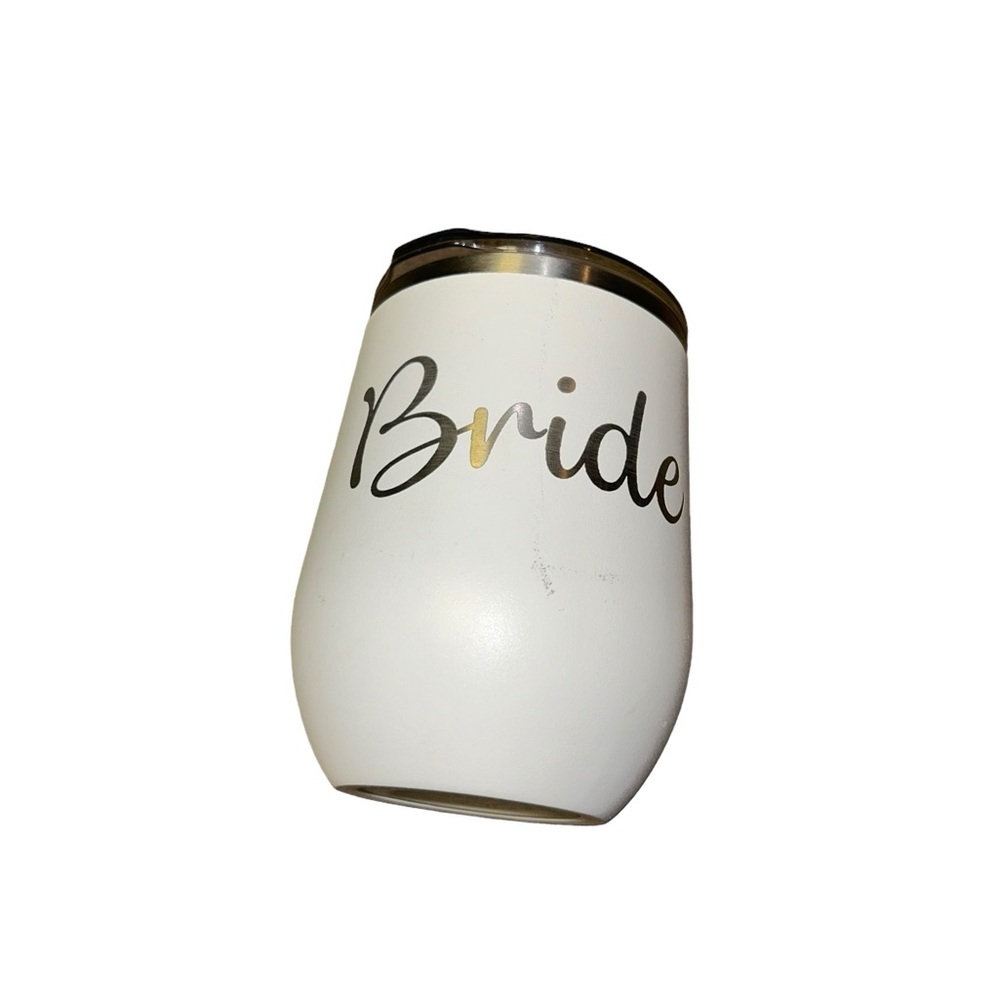 Polar Camel Engraved 12 oz Stemless Wine white bride Tumbler
